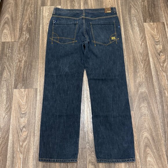 VTG Encye Jeans Men's 40 Dark Wash Embroidered Baggy Skater Hip Hop Rap Y2K 00s - Picture 3 of 12